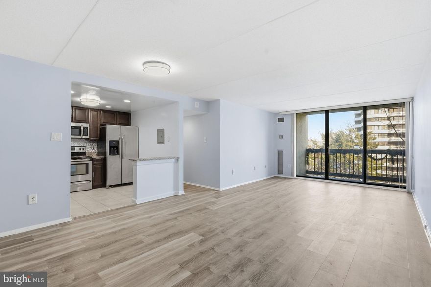 Stunning 2026 Full Renovation at The Sentinel at Landmark! This sophisticated 2-bedroom, 2-bathroom residence has been completely reimagined for modern living. Step inside to find a seamless, carpet-free interior featuring brand-new Luxury Vinyl Plank (LVP) flooring that flows throughout the entire home.
The gourmet kitchen is a true showstopper, featuring rich espresso cabinetry, elegant granite countertops, a custom mosaic tile backsplash, and stainless steel appliances. The open-concept living and dining area is bathed in natural light from floor-to-ceiling glass sliders that lead to your private balcony with sweeping views.

Retreat to the primary suite, which boasts a massive walk-in closet equipped with a high-end custom shelving and basket system. Both bathrooms have been fully modernized with designer vanities, upgraded stone tops, and a spa-like walk-in shower with intricate tile work and premium fixtures.

Enjoy the convenience of in-unit laundry and an unbeatable location near I-395/495, Van Dorn Metro, and Old Town Alexandria. With the transformative West End development completing in 2027, this is a rare opportunity to own a "like-new" home in a high-growth corridor. Move-in ready and waiting for its first owner post-renovation—welcome home!