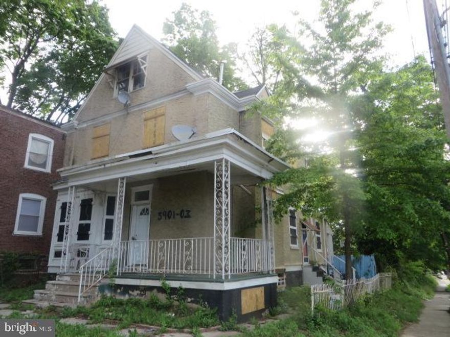 Huge, 3 story, porch front, 5 bedroom, single located on a nice sized corner lot right across the street from the Fern Rock Transportation Terminal. Large living room, dining room and kitchen on the 1st floor. Three bedrooms plus full bath on the 2nd floor. Additional 2 bedrooms on the 3rd floor. Tremendous possibilities for this fully detached single in Fern Rock.