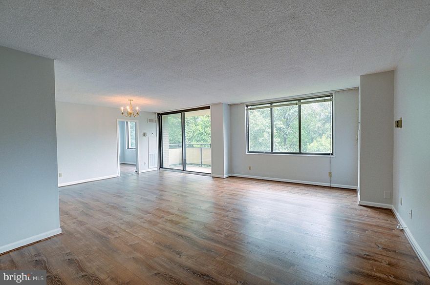 Spacious 1,117 Sq Ft 2-Bedroom at The Promenade<br><br>
Enjoy peaceful, tree-filled views from this bright and spacious 1,117 square foot residence in the North Tower of The Promenade. Originally a one-bedroom plus den, this home has been converted into a true two-bedroom, one-bath layout. The open living and dining area flows onto a private balcony overlooking the wooded grounds, offering a serene retreat just minutes from downtown Bethesda.<br><br>
The updated kitchen features granite countertops, wood cabinetry, stainless steel appliances, and a pantry closet. Both bedrooms are generously sized with ample closet space, including a walk-in closet in the primary. The renovated full bath offers a clean, modern finish with tile flooring and decorative shower surround. Updated wood-look flooring runs throughout the living areas and bedrooms, and the home includes multiple storage closets for added convenience.<br><br>
The monthly coop fee covers all utilities (electricity, gas, water, sewer), real estate taxes, cable TV, air conditioning, heat, insurance, parking, and building amenities.<br><br>
The Promenade offers resort-style living with indoor and outdoor pools, 7 tennis courts, pickleball, a racquet club house, and a state-of-the-art fitness center with indoor pool, sauna, lockers, and hot tub. Residents enjoy 24-hour security, concierge front desk service, and an arcade with Chef Tony’s restaurant, shops, and essential services like a convenience store, dry cleaner, and beauty salon.<br><br>
This is a rare opportunity for comfortable, full-service living in a premier location. Schedule your showing today!