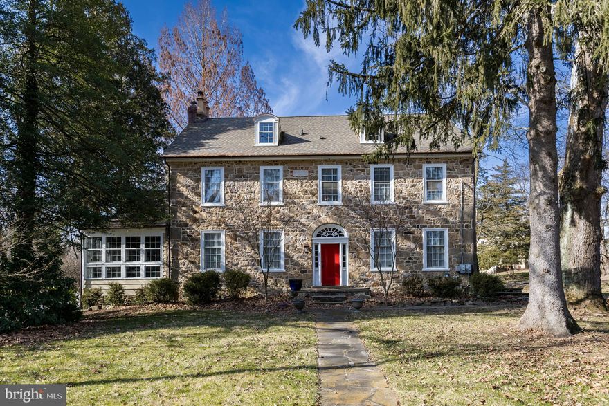 It is not often that such a stately property, steeped in Chester County history, is available for sale. The Sheeder Mansion has been lovingly cared for, throughout the years, and is looking for its next steward. Set back from Sheeder Mill Road, but still towards the front of the 12+ acre lot, allows ultimate privacy on the majority of the property. French Creek is the S boundary line for the property. On the opposite side of the creek is a Township owned property. NW boundary property owned by French & Pickering Creek Trust.  What you see stays the way it is. N boundary is the township abandoned Finkbiner Rd,belonging to the property owners on both sides. Used as a riding trail. Blended Georgian & Federal styles in the home.  Fieldstone w/large corner quoins, center hall plan & chimney at each gabled end, lends to its Georgian style. Federal style details include the elliptical fanlight window & sidelights at the front door, & arched dormers.9 fireplaces throughout the home. Beautiful millwork throughout & random width hardwood floors. Step back in time & enter the front door into a wide center hall entrance. Flanking the center hall, you will find the formal Parlor to the right, followed by the Study. With the Parlor having its own exterior door & being connected w/a door into the study,this space could be used for an in-home business. Left of the center hall is the Library w/built ins on 2 walls as well as entrance to the formal Dining Room. Dining Room was once the Kitchen & contains an enormous walk-in fireplace. You'll find 2 staircases: 1 is an alternate way up to the 2nd floor flex space,currently a Family Room space. Could be a 9th Bedroom. 2nd staircase takes you down to the basement. Spotless 1800’s basement. Entire basement has been painted & copper pipes were polished.  Back to the 1st floor, you’ll find the Kitchen addition, built in 1880, off the Dining Room. Southern exposure soaks the kitchen in natural sunlight. Kitchen plan was painstakingly put together by previous owners. Hand painted Portuguese tiling, commercial grade Garland gas range, & loaded w/nooks & crannies. Open to exposed beams & an upstairs loft area that can be accessed off the laundry room or a “secret door” off the 2nd floor flex room.  Every window has a gorgeous view. Laundry Room is off the back of the kitchen, w/a door to stone patio. Back to the center hall, Powder Room tucked under the stairs & the hallway opens to a Great Room addition from the 1960s. Soaring ceilings, enormous stone fireplace, & French doors that open out to the stone patio, leading to the inground Saltwater Pool. Stunning Dawn Redwood tree adorns the patio area. Overlooking pastures, orchard & French Creek. Back inside, head upstairs to the 2nd floor. Off the back, over the newest addition, you’ll find the spacious Owners’ Suite. Complete w/ensuite full bath & walk-in closet. There are 3 more spacious bedrooms, hall closets & luxuriously appointed hall bath. Hall bath w/marble flooring & accents, soaking tub, 2 sink vanity & separate tiled shower.Door off the hall leads to a stepover into the Flex Space & up to the 3rd floor. On the 3rd floor, you will find 4 more bedrooms & updated hall bath. Head outside to explore the add'l features of the property. Off the Great Room a covered walkway leads to an oversized 3 car garage. Owned solar system on the garage roof, w/net meter selling back any unused power to PECO.  Next to the garage, walk-in chicken coop w/attached run, in great shape. Farm fresh eggs! Follow the abandoned lane to the custom-built barn, w/2 large box stalls & plenty of storage space.  Fencing is in good repair. EVERYTHING on the property has been repainted, inside & out, incl. door hardware.  Major systems recently replaced, newer roof, water heater, heating system, & 1st floor AC.  Cast iron pipes in basement were replaced.  Steep yourself in history & old-world charm, yet close to modern amenities.