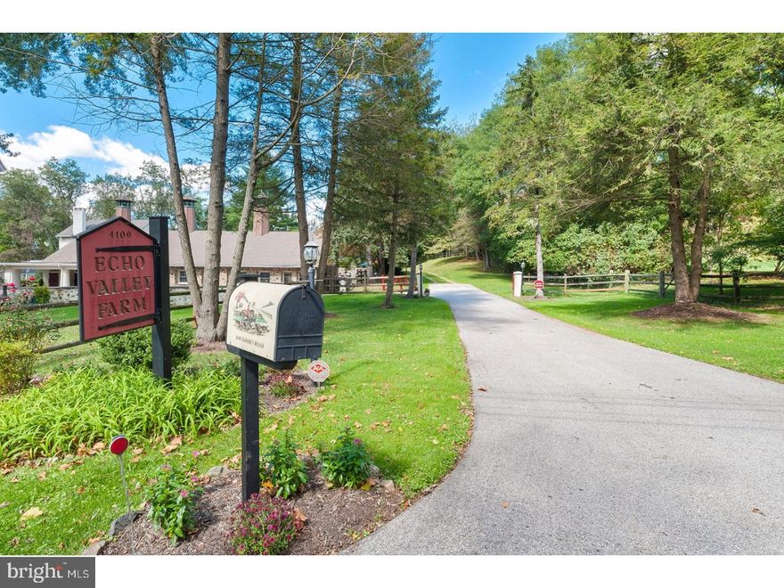 3-D Tour available for this property! Virtual Open House via ZOOM this Sunday 12-1PM - Please register in advance: https://us02web.zoom.us/meeting/register/tZclcuGuqzItHtQdahsfk7WHBxPV6whZg4yo    Here is your opportunity to own a unique and charming piece of history within the desirable area of Radnor Hunt!  Echo Valley Farm, part of the original William Lewis Farmstead, is like nothing else in the area and has been featured on the Episcopal Academy House Tour which showcases the top homes along the Main Line and surrounding areas.  The main living quarters are housed in the original Granary. As you enter though the fenced gate, you are welcomed into the bright Greenhouse offering a fantastic space to garden or double as a mudroom/all seasons space.  The updated kitchen with commercial grade appliances, soapstone counters and sink, and island seating overlooks the dining area for easy entertaining.  The adjoining butler's pantry offers even more fridge and counter space while the built-in desk can function as a small office.  The spacious living room exudes character with exposed beams, hayloft ladder, and stone fireplace.  The adjoining covered porch allows easy access to the grounds and pool area. The Master Suite offers vaulted ceilings, a sitting area, and features a marble bathroom with jacuzzi tub and stall shower.  The renovated Barn which can be easily accessed from the dining room is the epitome of entertaining.  The centerpiece of the Party Barn is the pub style bar with adjacent booth seating that overlooks multiple gaming, viewing, and socializing areas- perfect for all your entertaining needs.  Above the Barn, there are three bedrooms with shared living space and hall bathroom.  Exit through the cabana offering his and her powder rooms and then make your way to the jaw-dropping pool and patio area.  The refinished resort style pool eloquently sits in the middle of the Barn and Granary offering magnificent stone views while still having unobscured sunlight.  The elevated flagstone patio overlooks the pool and features a built-in kitchen- perfect for those summer nights!  Attached to the barn is an office and studio suite and on the grounds are two guest homes- the Milk and Hay House.  Both are one bedroom, one bathroom cottages with secluded patio space-offering privacy for guests and family.  This one-of-a-kind property features old world charm with the amenities that today's buyers desire.  Minutes from Episcopal Academy, Downtown Wayne and a short commute to Philadelphia and Wilmington.  Echo Valley Farm sits in the heart of horse country while still being along the Main Line- what more can you ask for?  Make your appointment today!