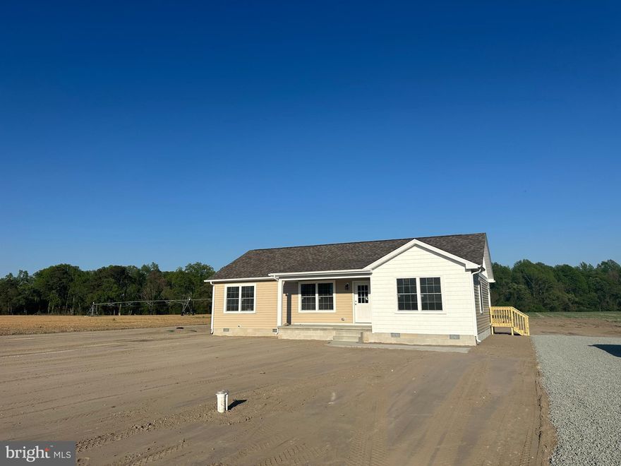 NEW CONSTRUCTION!  Put away those building plans and move into this quality-built, ranch-style home on apx. 3/4 acre close to Laurel.  Apx. 1,428 sq. ft. of living space includes 3 bedrooms, 2 baths, laundry room, and a “Great Room” concept with open living/dining/kitchen.  Priced at $344,900, the amenities are already provided:  stainless steel appliances, rear deck, front porch, and more.