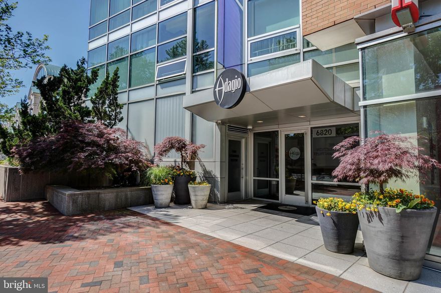 With an immense amount of natural light and a combined kitchen and living room, Welcome to 6820 Wisconsin Avenue #2008. Enter in and notice the amazing floor-to-ceiling windows with access to your personal patio with a view of the community courtyard. This unit includes plenty of storage space, an updated full bath, an updated kitchen with stainless steel appliances as well as a bonus room with two built-in closets separated from the living space by a barn door. This unit also includes one parking space. Located in the Adagio, this building includes 24-hour concierge, a fitness center as well as a community outdoor patio. Just steps from all the shops and restaurants have to offer, make this house your perfect home. This condo is also listed for sale.  MLS #MDMC2164222