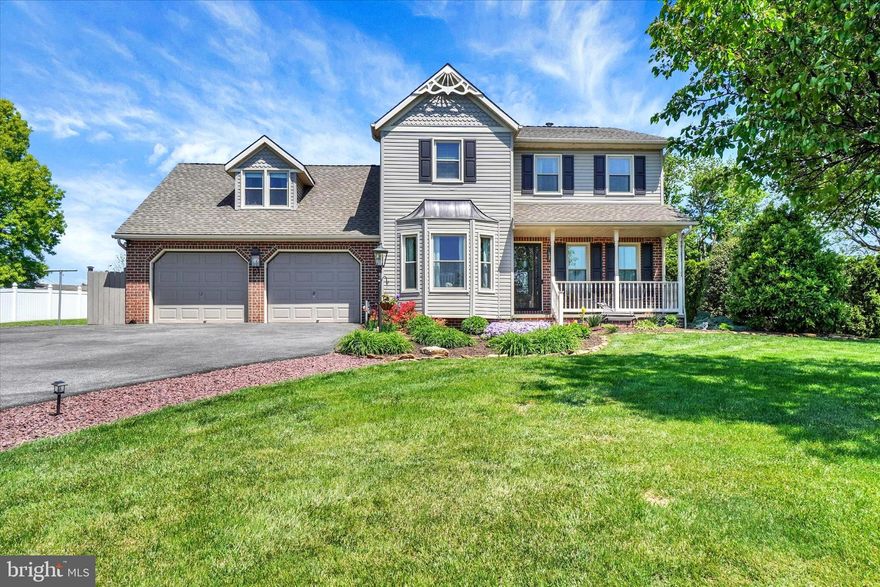 Nestled at the end of a private road is this beautifully maintained 2 story. This home offers the perfect blend of comfort, style and outdoor living. Inside you'll find features such as crown moldings, chair rail and the warmth of a cozy fireplace. The updated kitchen is a chef's delight, complete with granite countertops, classic subway tile backsplash, pull out shelving for easy organization and above cabinet lighting that adds warmth and ambience. Enjoy the change of seasons year round in the light filled sun room with it's great view of the rear yard and pool area. The convenience of a first floor bedroom and bath increase the functionality of the home. The second floor has 3 additional bedrooms, including the master bedroom with a jacuzzi tub, granite walk in shower, and a walk-in closet that connects to the second floor family room. This room, with it's back staircase, is the perfect retreat for movie night or just a great get away room, complete with a bar and refrigerator and gas fireplace!  The basement is complete with a regulation size pool table plus plenty of space for the kids to play. Speaking of play, the backyard is wonderful with a 16 x 36 inground Nemo  pool, plus a hot tub under a romantic pergola. There is a great outdoor kitchen and barbecue grill to make entertaining a breeze. The fenced yard is huge and allows for all types of outdoor play. There is even a separate garage and a stoned parking area. This home has so much to offer. Custom Built in Pristine Condition.