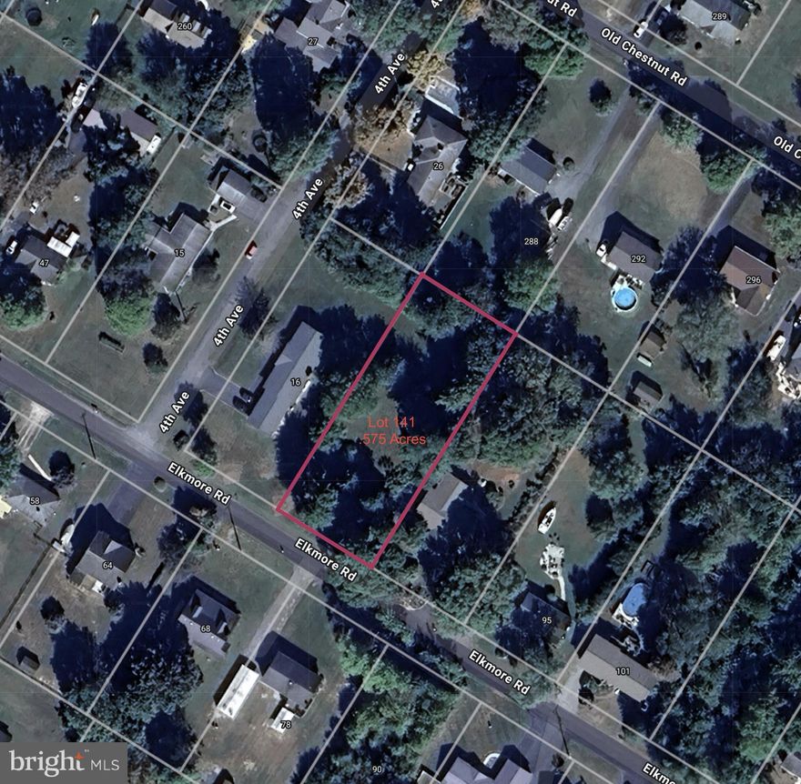 Fabulous buildable half-acre lot in the water-oriented community of Elkmore.  This lot comes with a valid perc.  Build your dream home. The Elkmore community itself is packed with wonderful amenities, including a community pavilion, playground, beach, and a boat launch on the Elk River—making it an ideal place for weekend getaways and leisurely outdoor activities, offering easy access to the water for fishing, kayaking, and crabbing.