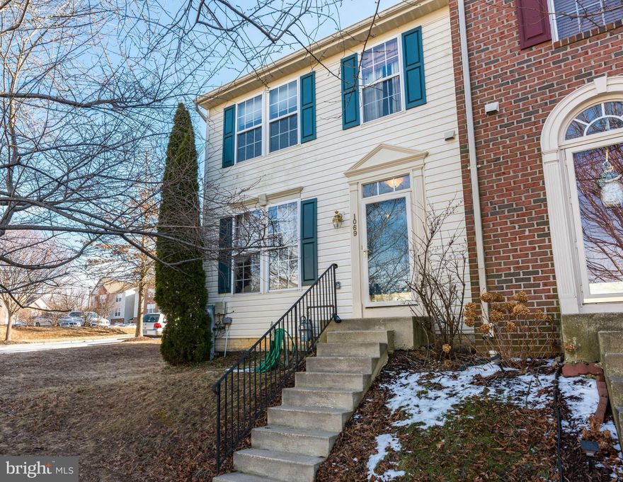 Beautiful end of group townhouse on quiet tree-lined street in Owings Mills opposite green space. Features an open floor plan with hardwood floors, renovated kitchen with stainless steel appliances, granite countertops and ceramic tile floor, bumped-out sun room off kitchen, and private deck! 3 bedrooms, 2 full baths, and a spacious finished basement with rough-in for additional full bath.