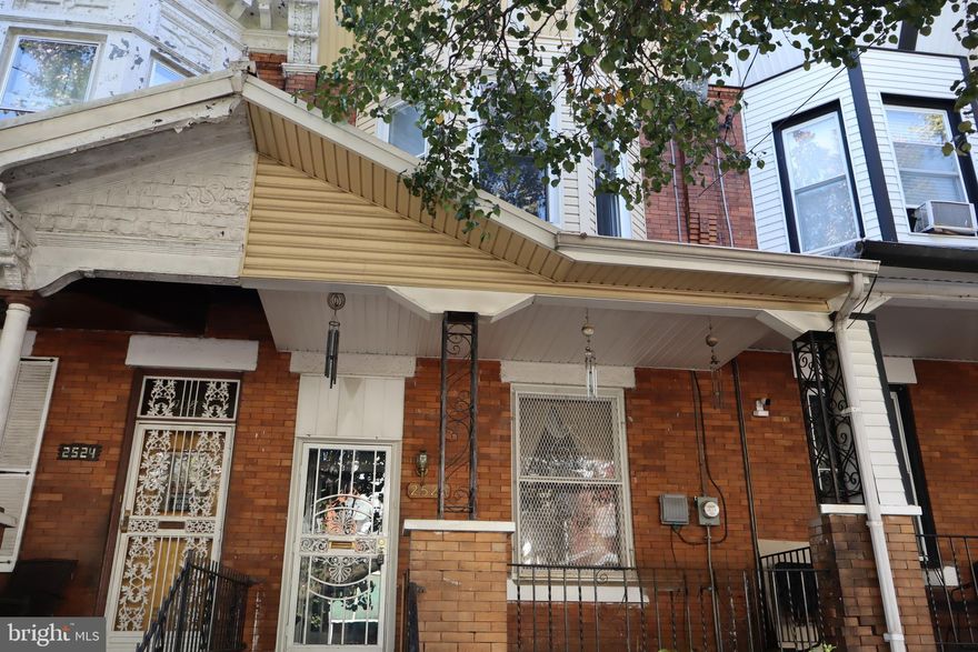 Larger 2-story brick row, located in the located in neighborhood of Allegheny West section of Philadelphia. Property offers an open front porch perfect to sip your morning coffee during the warm months, or watch the trees change into beautiful colors of autumn, as there are plenty on the block. Spacious living room, dining room, kitchen with walk out access to rear yard. Second floor shows 3 sizable bedrooms, 3 pc. hall bath with another additional bath.  Full unfinished basement, plenty of street parking. Conveniently close to public transportation and just a short drive to highway access. Don't let this opportunity pass you buyer, there are high rehabbed sales on this block. Create the home you have been waiting for.