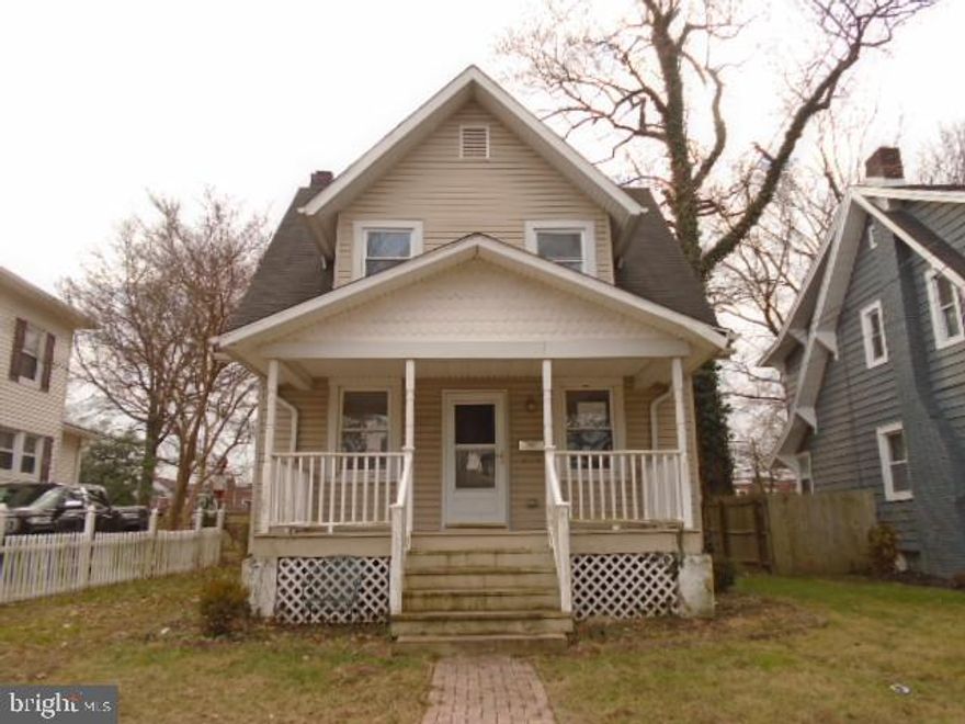 A must see inside !! This home has been renovated in the past.Open floor plan on main level. Kitchen has center Island with lots of counter & cabinet space. Powder room  and laundry on main level. Upper level has 3 bedrooms and 2 full baths and includes master suite with private bath.  Basement is unfinished and has space for rooms and lots of storage. Huge covered front porch and side porch. Off street parking. Nice size rear yard that is mostly fenced. Close to schools and shopping. Easy access to down town, 83 and the beltway. Agents view documents on this listing and agent remarks for contract details. Call showing time for access. OPENS TO INVESTORS 2.5