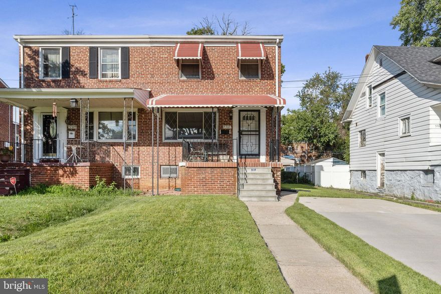 Welcome home to this semi-detached home in Upper Park Heights.  The front yard leads you pass the driveway to the covered front porch.  The spacious living and dining room has hardwood floors.  Featuring 3 Bedrooms, 1 Full and 2 Half Bathrooms.  The lower level has a newly renovated recreation room that is great for entertaining.  The fenced rear yard is perfect for backyard barbecues.  This property is being Sold in AS-IS Condition and minutes from Mount Washington, Downtown Baltimore, Pimlico Race Track, Hospitals, Schools, Restaurants, and Shopping.  Close to major commuter routes.