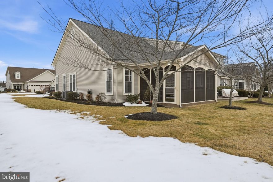 Fantastic location within an amazing gated community, with all the amenities you could expect and want in a 55+ neighborhood! One-level living at its finest. Corner lot with great sight lines and ample guest parking right to the side of the home . Well-maintained 2 bed/2 full bath/2 car garage home with many updates and new/newer appliances & fixtures. Plus the most beautiful custom-built screened porch (conveys fully-furnished!) on which to while away the day when it's warm. Formal dining room plus eat-in kitchen. Den/office area is a bonus and can hold either a desk or a second seating area.  Some photos are virtually staged. See attachments for a 3D tour and property video. Some additional notes in pictures. Floor plan will be added in a day or two. Don't miss this chance to own a nicely-sized and senior-ready property that you can call your own!