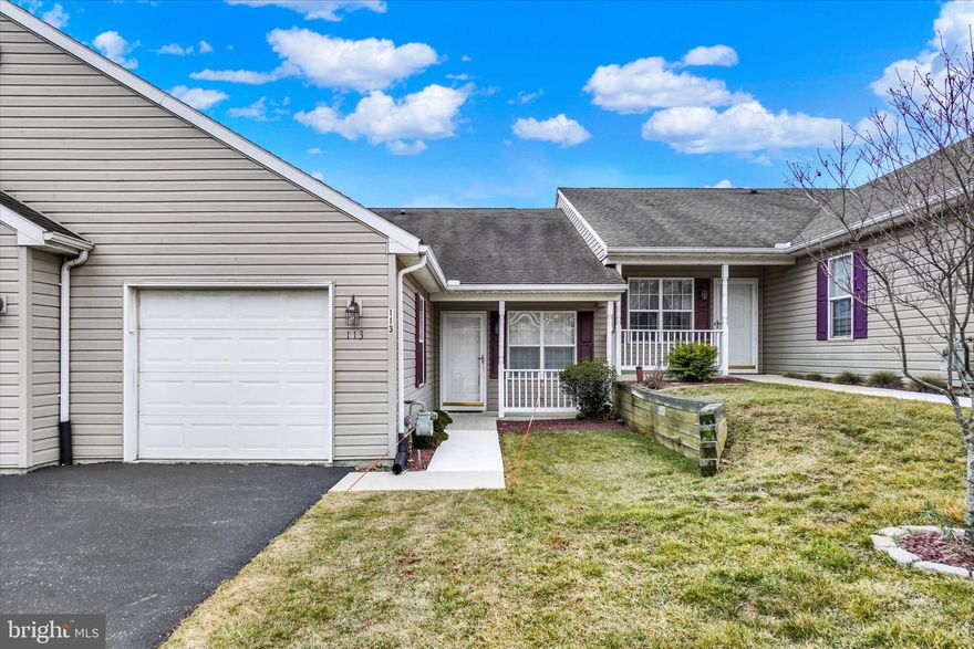 Thank you for taking the time to view 113 Winners Circle! This charming two-bedroom, two-bathroom condo is located in the desirable Equine Meadows community. As you enter, you’ll be welcomed by a spacious living and dining area, followed by a well-appointed kitchen. All kitchen appliances, along with the garage refrigerator, are included. The first-floor laundry adds to the home’s convenience. Additional features include a one-car garage with a remote, a gas hot water heater, and a gas furnace that was serviced in December. Enjoy the outdoors on the beautiful Trex deck overlooking the rear yard.  The full, unfinished basement offers endless possibilities—perfect for a home gym, workshop, or extra storage. Plus, it includes a level walkout to the backyard for added accessibility.  Don’t miss this opportunity—schedule your showing today!