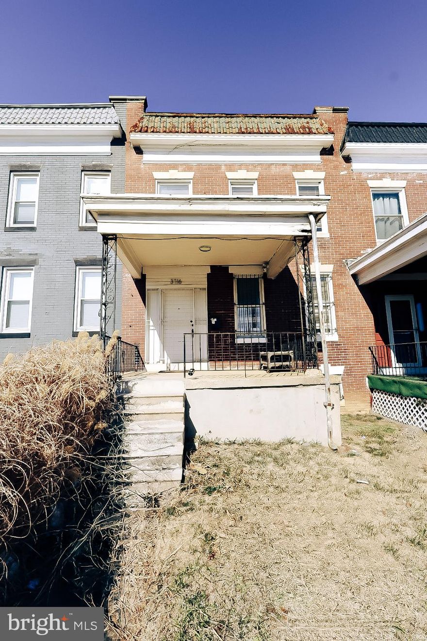 "Fantastic opportunity to own a spacious 4-bedroom, 1-bathroom porch-front home in Southwest Baltimore! Priced to sell at $139,995, this property offers incredible potential for both savvy investors looking for a high-yield rental or primary residents ready to put in some sweat equity and make it their own.

The main level features a traditional layout with ample living space, while the upper levels house four generously sized bedrooms. Located with easy access to public transportation and major commuter routes including I-95 and US-1, this home is perfectly positioned for convenience. Enjoy the classic charm of Edmondson Avenue with the added benefit of an asphalt driveway for off-street parking—a rare find in the city! Sold As-Is. Schedule your showing today .