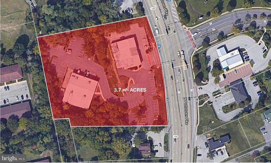 • FULLY LEASED INVESTMENT OPPORTUNITY
• 3.7 +/- ACRE SITE
• BUILDING "A" - 8,400 +/- SF WITH TWO 14' DRIVE-IN DOORS
• BUILDING "B" - 10,360 +/- SF WITH LOADING DOCK
• PRIME LOCATION AT SIGNALIZED INTERSECTION ON RT. 100
• ZONED TC - TOWN CENTER MIXED USE DISTRICT
• PUBLIC WATER, SEWER & GAS
• HIGHLY VISIBLE SITE WITH GREAT ROAD FRONTAGE
• CLOSE PROXIMITY TO RT. 30, RT. RT. 113, RT. 202, RT. 401 & I-76
• SURROUNDED BY RETAIL, OFFICE, RESTAURANTS, BUSINESSES & RESIDENTIAL
• IDEAL LOCATION FOR MULTIPLE USES