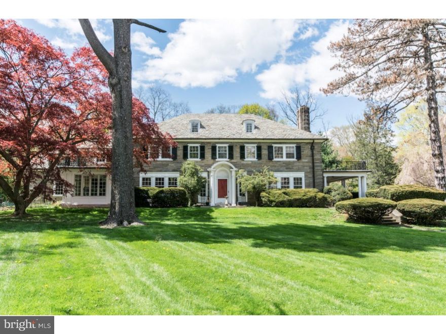 Seldom does a home come on the market that blends grandeur and comfort so exquisitely in one of the most coveted locations in Philadelphia's Main Line.  A masterpiece of updated design and architectural purity, 370 Aubrey will take you back to a time long ago and bring you into today's lifestyle with ease, grace and all the amenities you need. Perched on the corners of Aubrey and Wister roads in Wynnewood Valley, the home features panoramic vistas from within the 7,000 sq. ft. residence.  Entering from the front, a gracious center hallway with beautiful millwork awaits and presents this home flooded with natural light:  The Dining Rm with Fireplace and access to the slate patios to the left, and a substantial Living Rm with built-ins, fireplace and access to a covered side porch, to the right.  Both rooms, though grand in proportion, provide intimate settings.  The true Chef's Kitchen with Breakfast Room and Coffee Bar create a truly warm & inviting environment ? with wrap-around granite counters, top-of-the-line stainless steel appliances including convection range, Viking 6-burner range, Sub Zero commercial refrigerator/freezer, 2 Bosche dishwashers, heated floors and workstation with sink - and an abundance of beautifully crafted custom built-ins.   The breakfast room opens to views from floor-to-ceiling windows and access to one of the expansive yards.  The heart of the home is the Family Room which flows seamlessly from the Chef's Kitchen, featuring floor to ceiling windows and a Vermont slate fireplace.  The room is anchored by the original vintage oak Rittenhouse Hotel wet bar and adjacent built-in that secretly stores away incidentals.  Overlooking the gardens and gated 50x25' in-ground pool, it's just steps to the carriage/pool house with full apartment, bath, kitchenette, 2-car garage and potting area.  The grand staircase takes you to the 2nd floor, complete with 4 bedrooms, each with either a private or Jack and Jill bath.  The master suite is a world unto itself:  Two separate dressing rooms, many additional closets, a sumptuous bath with radiant heat flooring and two separate lavatories all blend exquisitely.  Two home offices, one with kitchenette, both with full baths.  There is so much more to this incomparable home, you really just must see it to appreciate all its enhancements and beauty.