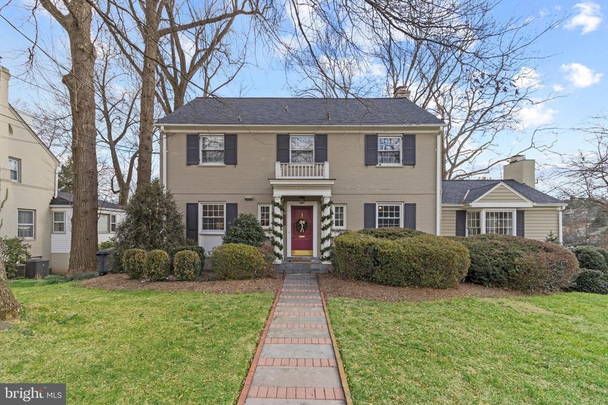 This beautifully updated home is a must see! Stunning kitchen updated in 2018 has built-in microwave, beverage fridge, stainless steel appliances, giant island, counter-depth fridge, fantastic views of the private backyard. Wonderful family room with gas fireplace and direct access to the deck. The main level also features a study and large dining room with fireplace. The upper-level gorgeous Owner's Suite large walk-in closet and oversized corner shower. Three additional bedrooms with walk-in closets and a hall bath complete the upper level. The recently updated lower level has a family room with built-in shelving and a wood burning fireplace, laundry room, utility room, bedroom, full bath with lots of storage. The huge backyard brick patio is a perfect place for entertaining and the surrounding tree line provides privacy and serene views. A truly lovely home in the sought-after Hamlet neighborhood of Chevy Chase, close to upscale shopping, dining, parks, the Bethesda Metro and the future Purple Line!