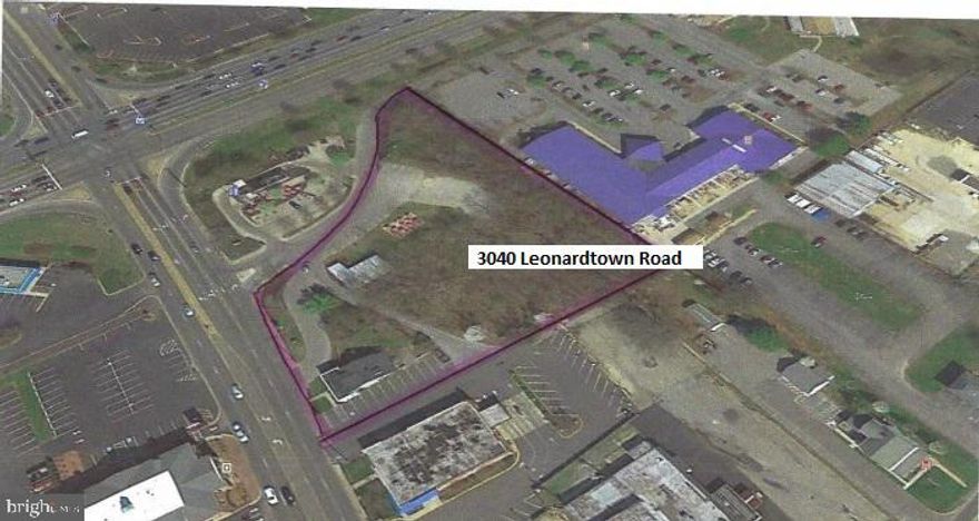 Investment/Redevelopment Opportunity - Waldorf Opportunity Zone: 2.25 Acres +/- Zoned WC (Waldorf Central) prominently located at intersection of US Route 301 (Crain Highway) and MD Route 5 (Leonardtown Road). Great visibility with AADT on Crain Hwy (61,470 vehicles) and Leonardtown Road (36,170 vehicles). Access to site off both Crain Highway Northbound & Leonardtown Road. Existing Building Leased to Tenant, webuyanycar.com. Sale Subject to Existing Leases. Sellers will consider subdividing and selling as two (2) separate 1 - 1.25 Acre +/- Parcels.