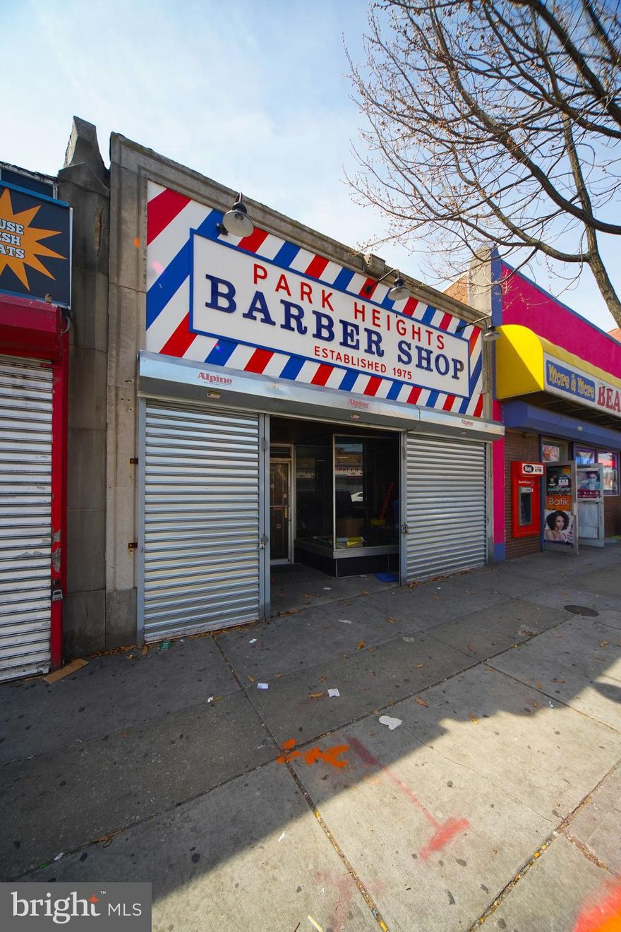 Coldwell Banker Commercial NRT is pleased to announce the exclusive listing of 5114 Park Heights Ave, Baltimore, MD 21215 for lease. The space is currently buildout as a barbershop / hair salon. Space is recently renovated in 2019 with fairly new FF&E and will be included with the lease of the space. Park Heights Ave currently sees 14,000+ VPD making the location an ideal for a new or existing barbershop / hair salon to take possession of this turn key operation