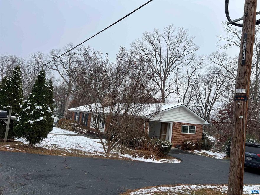 Quality solid brick ranch w/ lower level & multi use  as multi generational family needs, income producer lower level(no HOA) or one level living and room for family & company with extensive  renovation w/ incredible upgrades  near everything.   Walk to 3 public schools, near Stonefield, downtown, UVA and enjoy huge fenced private rear yard for pets & children.   Inside enjoy huge office or family rm w/ separate entrance w/granite, porcelain tile &  no carpet only hardwood floors, ceramic, and porcelain tile, gourmet kitchen with fabulous cabinets, granite counters, stainless appliances porcelain floors kitchen. Large living  and dining room with hardwood floors, Anderson windows.  Finished basement with great room &  gorgeous large walk in shower and bath, and 2nd fireplace with solid wood paneling .  A must see immaculate  home and renovation ready to enjoy & quick occupancy if needed.Professional pics SOON.SNOW ICE CANCELS OPEN HOUSE,Granite Counter,Wood Cabinets,Fireplace in Family Room,Fireplace in Living Room