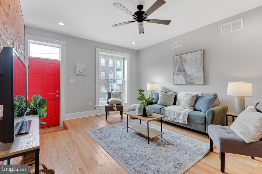 BRAND NEW OVERSIZED 14+ FT WIDE CHAP RENOVATION WITH EASY OFF-STREET PARKING PAD. LOCATED IN THE HEART OF CANTON. GLISTENING OAK HARDWOODS CASCADE THROUGHOUT. ENJOY CUSTOM WHITE CABINETRY, UPGRADED TRIM AND PAINT PACKAGE, IMPORTED TILE, QUARTZ COUNTERTOPS, HIGH END SS APPLIANCE PACKAGE IN DESIGNER CHEF'S KITCHEN. TONS OF NATURAL LIGHT. FINISHED LOWER LEVEL. HIGH CEILINGS. TONS OF STORAGE. WALK-IN SHOWERS. WALK-IN CLOSETS. SPACIOUS 4 BEDROOMS WITH 3.5 BATHROOMS. EXPANSIVE ROOF DECK FOR ENTERTAINING WITH INTERNAL ACCESS. CLOSE PROXIMITY TO RETAIL SHOPPING, LOCAL DINING, PATTERSON PARK, AND ALL MAJOR HIGHWAYS. SCHEDULE A PRIVATE TOUR TODAY!