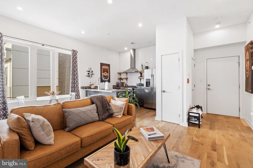 Hope Street Condominium is just 1.5 blocks from the hottest corridor in the City, Frankford Avenue. Brand new restaurants Percy, Jaffa and Ama all right at your doorstep!!! Unit 3B is awesome - It boasts: 2 Bedrooms, 1 full bath, a coveted TOP FLOOR unit with nobody living above you- super high ceilings, full-size washer/dryer, chefs kitchen with stainless steel appliances (including dishwasher!). You'll have full access to the bi-level, nearly 5,000 s/f shared roof deck. Each unit features solid white oak floors and large windows throughout, allowing for an abundance of natural light from every room. Custom black matte kitchens, a bright living/dining area. Using recycled materials from the recently demolished Society Hill Playhouse as well as recycled construction materials from Revolution Recovery, Legacy Restoration and RAIR (Recycled Artists in Residency) are providing one of a kind accents to these unique flats. LARGE (10 x 20 foot) secure basement storage unit included in monthly rent (HUGE). Nestled just a few feet from Everything that is being buzzed about like Jaffa, Mecha, Ama and OG favorites including International Bar, Evil Genius, Goldie Falafel, City Fitness and so much more. Low Utilities. Non Smoking Unit. Pets allowed, pending approval - with a pet deposit. Privately managed by very kind owners.