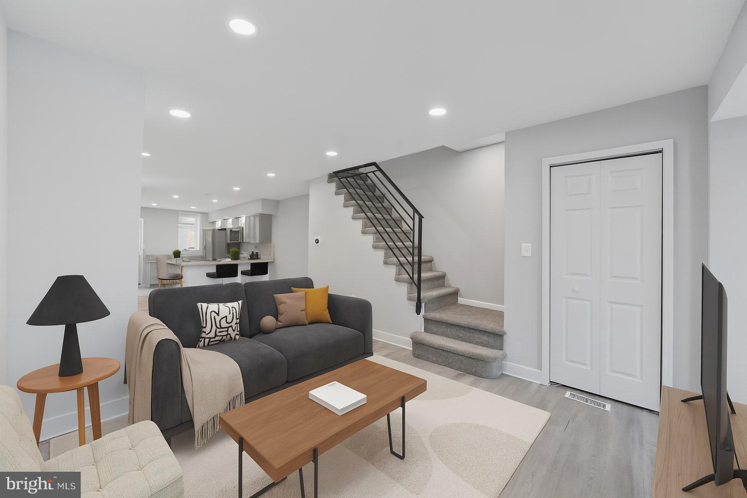 Fully renovated and move-in ready, this beautifully updated home features modern finishes throughout, including an open-concept layout, sleek iron railings, wide-plank flooring, and a stylish kitchen with brand-new stainless steel appliances, granite countertops, and shaker-style cabinetry. The basement offers clean storage space and a full laundry area, while upstairs includes spacious bedrooms, a tiled bathroom with a skylight, and great natural light. Out back, enjoy a brand-new deck and private yard perfect for relaxing or entertaining. Ideally located just off I-95, you're minutes from Center City’s business district and cultural destinations, and close to all the energy and attractions along Richmond Street, Fishtown, and Northern Liberties—known for their top-rated restaurants, bars, cafes, galleries, and boutique shopping. With public transit, parks, and everyday conveniences nearby, this is a prime opportunity for both homeowners and investors looking for value and lifestyle. Some photos are virtually staged.