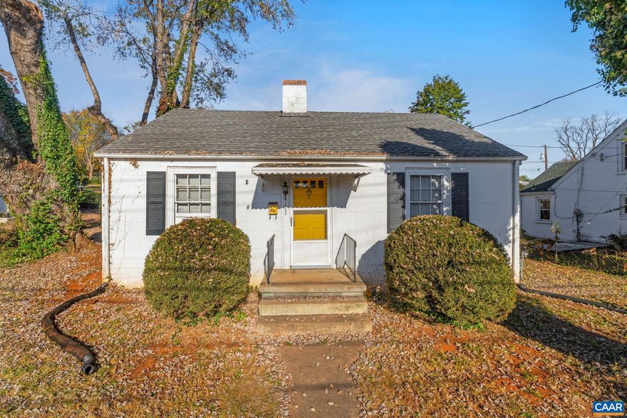 2 bedroom, 1 bath home located conveniently located near Pantops and Downtown. Completely fenced in yard. Wood burning fireplace. Property does not have parking. Zoning allows property to be used as either commercial office space or for residential space.