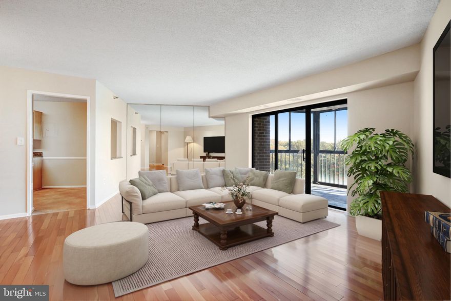 Welcome to The Greens of Leisure World! This sought after 55+ community is extremely private, gated, and homeowners enjoy 24-hour security and maintenance-free living. This 2 bedroom/2 bathroom unit on the 8th floor features over 1,300 sq ft with great natural light throughout. Enjoy an updated kitchen with stainless steel appliances, updated bathrooms, gorgeous hardwood floors, and an expansive balcony with dual access from the main living area AND the bedroom! One parking space and a second space for a golf cart conveys with the unit. The condo is primely located near major commuter highways, shops, restaurants and more. Other community services and amenities include multiple clubhouses, restaurants, an 18-hole championship golf course, pools, tennis courts, MedStar Health medical center & more. Don't miss!