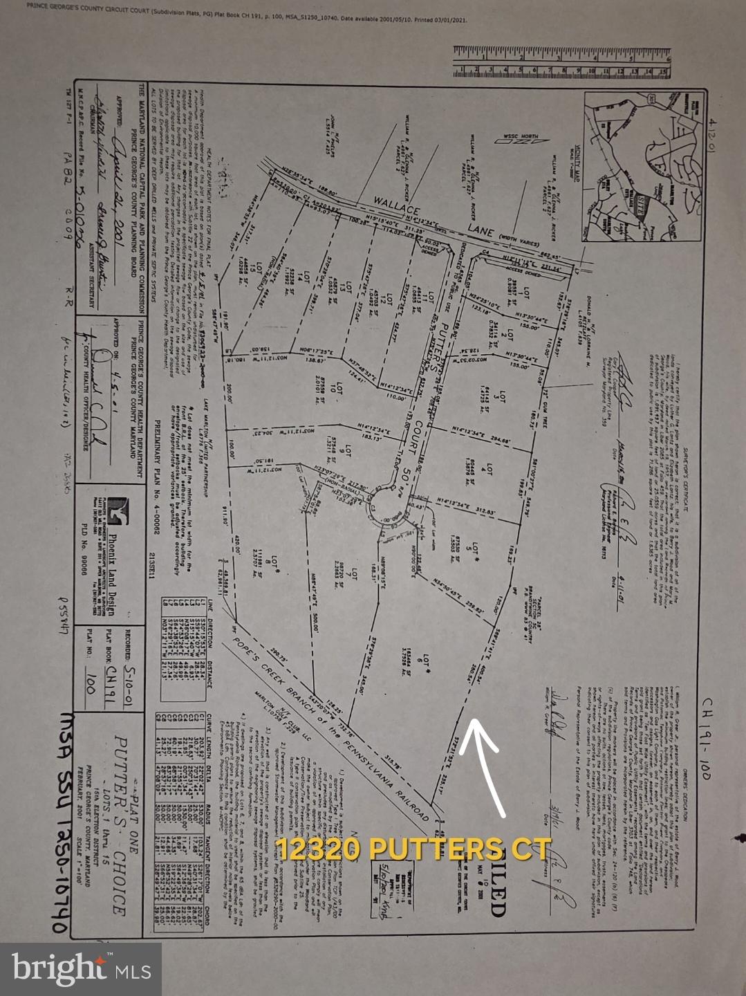 PUTTERS CHOICE-PLAT ONE> - Residential