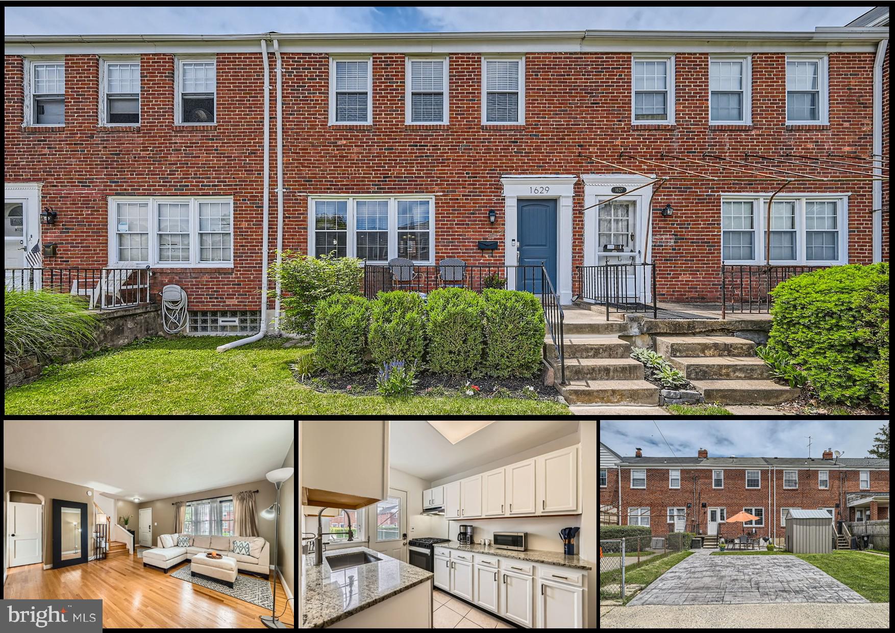 Solid and well built, all brick townhome for sale in the very desirable Towson community of Loch Raven Village. Gleaming hardwood floors throughout on the main and upper level. Updated kitchen featuring stainless steel appliances, granite countertops, ceramic tile floors. Totally renovated 2nd level full bathroom! Fully finished basement family room with recessed ceiling lights, 2nd bathroom, storage room and laundry room, with front loading washer & dryer. Out back you'll find a spacious stamped-concrete patio, great for outside entertaining, plus private paved parking, for 2 vehicles (with an EV charging station). Other updates include: 2022 washer/dryer, 2010 roof, 2024 oven & dishwasher, 2020 fridge & replacement double pane energy efficient windows.