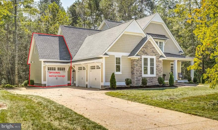 TO BE BUILT — Exclusive builder tie-in. Don’t miss this rare opportunity to build your custom home on the final available homesite in a private three-lot subdivision at 21049 Slab Bridge Rd in Freeland (Baltimore County). Set on 2.5 acres with no HOA, this property offers the space, privacy, and flexibility for which today's buyers are looking. Sky King Properties LLC is the custom home builder for this homesite. The home shown is a suggested floor plan, giving buyers the option to build this thoughtfully designed home, choose from others, or bring their own custom plan (subject to site feasibility, permitting, and approvals).
The proposed design features 4 bedrooms, 3.5 bathrooms, and approximately 3,097 above ground finished square footage presented with a large loft area and the option to finish additional attic space.  An additional 2,040 SF of unfinished square footage in the walk-out basement with 9-foot ceilings and full bath rough-in offers endless possibilities for future expansion. The lot is fully prepared with a private well already installed (200’ deep, 12 GPM) and perc approved for standard septic, making it truly ready for your build. The lot will be completed with underground electric and underground propane tank. Shared driveway off Slab Bridge Road to be paved at builders expense after final home construction has been completed. Base price includes the lot and the proposed home, but does not include optional features or upgrades such as a third-car garage bay, finished basement, screened porch, patio, or other buyer-selected enhancements. Final pricing, specifications, and construction timeline will depend on selections, site conditions and permitting. Schedule a builder consultation with the listing agent or Sky King Properties to walk the lot review included features and allowances and explore customization options to make this home uniquely yours!