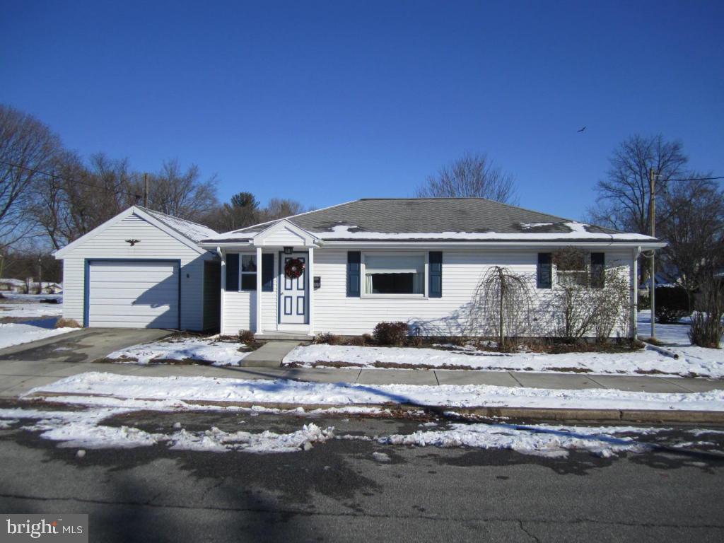 Surprising 1 story home with very open floor plan! Major remodeling done in 2008/Walls removed to open up kitchen living area into one great room! Remodeling included new drywall,siding, bath, electrical system, kitchen, flooring, heat pump, drywall & more! Very convenient location on a low traffic street. 20x14 detached garage & 1st floor laundry with very manageable yard!