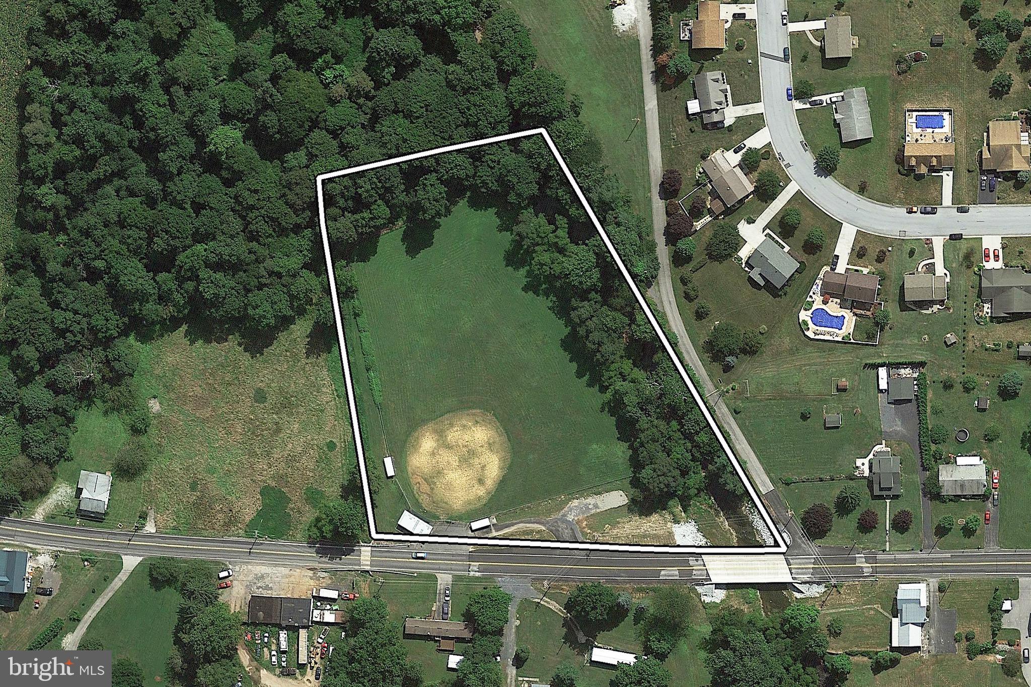 Industrial Zoning 3.48 level acres near Arendtsville. Upper Adams School District.
Once a popular baseball field, this parcel offers chain link fencing, access to Conewago Creek, and great highway exposure. Owner also may consider leasing.