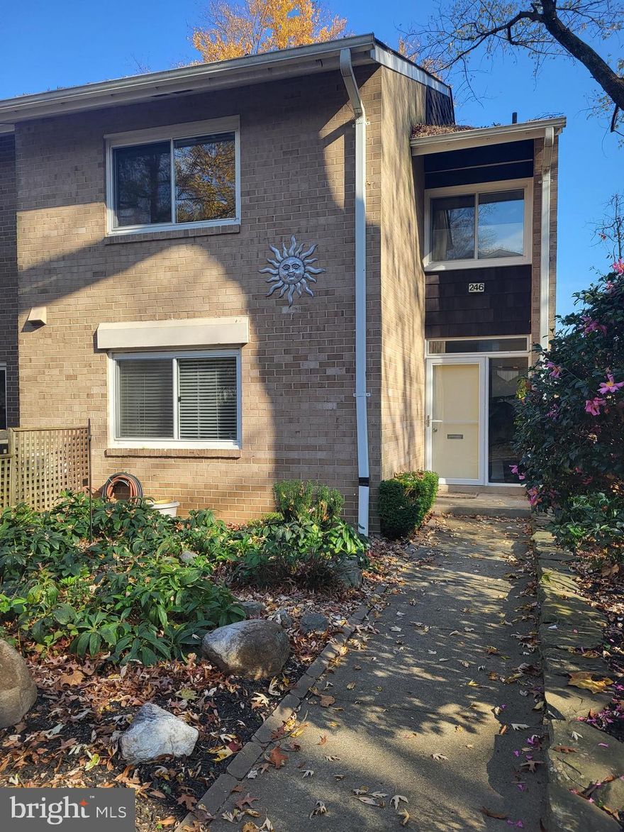 Open Sunday Nov 12 @ 1-3 p.m. Offers due Tuesday 9:00 p.m. and present Wednesday Nov 15

Large, very well-built  and bright end-unit brick townhouse  1 mile walk to Rockville Metro & Rockville Towne center! This lovely gem includes significant and tasteful improvements of  double pane windows, finished rec room with walkout to private patio. Separate laundry and storage rooms off rec room, deck off first floor, overlooking a lake, landscaped yard with stone-enclosed raised-bed garden. Side of house faces trees and a path leading to the lake, carpeting on stairs and second floor bedrooms, tile floors in foyer, kitchen, bathrooms, and rec room.
Hardwood floors in first floor living and dining rooms, wood-burning fireplace in living room, large eat-in kitchen with built-in table.  Well taken care of and in tip-top shape for new owner! 

 Fantastic New Mark Commons pool, just a 2-minute walk from the house. Great place to socialize during the summer. Swim teams for both big and little kids. Many playgrounds within walking distance (New Mark Commons, Dogwood Park, Monument Park…). Tennis, pickleball and basketball courts. Access to running and biking on the Carl Henn Millennium Trail. Access to I-270, with both the ICC and I-495 being viable options if you're going East. Access to the Red line on the Metro, which makes it easy to go into