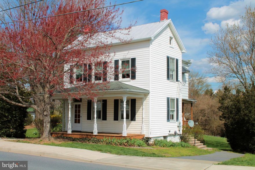 Clean and well kept colonial home in Myersville.  Easy access to I-70 for daily commuters.  The home offers a full covered front porch and a side covered porch.  The yard is landscaped with mature shrubs and trees.  Best of all lawn care is included in the monthly rental rate.  The home contains hardwood floors throughout and has been updated with energy efficient windows and doors.  The kitchen offers plenty of cabinets, counter space, a farm style sink and table space to seat 4 comfortably.  The main floor offers a spacious living room and separate den or dining room.  The 2nd floor features 3 sizable bedrooms and one full bath.  The bedrooms offer plenty of closet space and the bathroom offers tile floors and a tub/shower unit.  The home includes lots of storage space in the full floored attic and unfinished basement.  You'll find a convenient laundry area in the basement which includes a washer and dryer.  The basement is walk-out level to the rear yard.  Rent includes lawn care, snow removal and trash.  Tenant pays water/sewer and electric.  Owner will not accept pets.  Tenant has no use of the out-building behind the home.