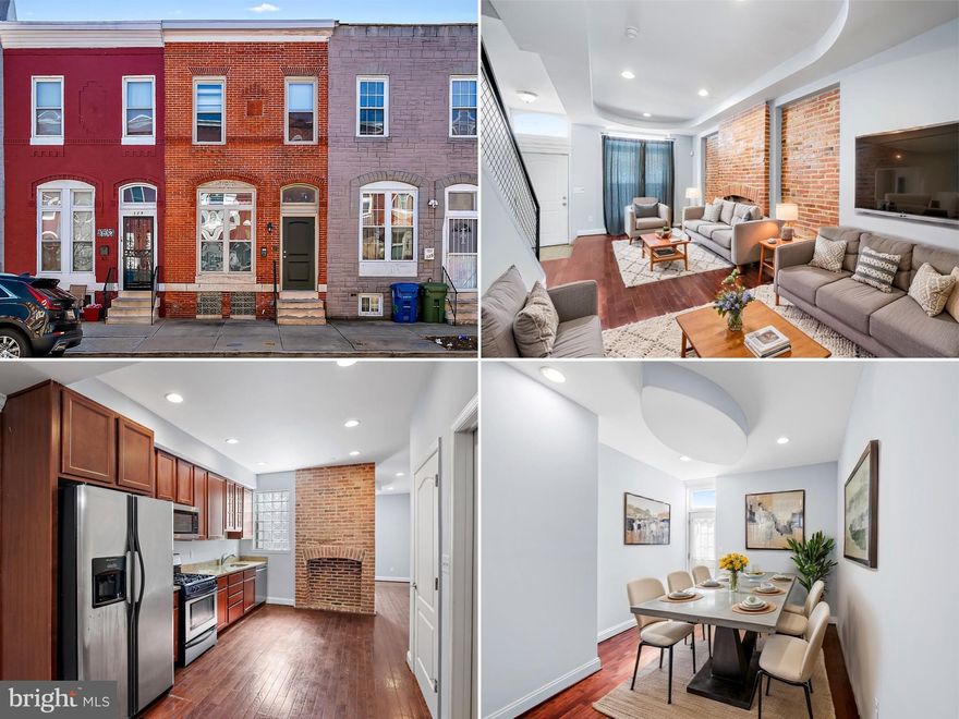 **This property qualifies for a $20,000 lender credit and 100% financing w/ no mortgage insurance that can be used for closing costs and reducing interest rate! ** Welcome to 327 E 21st Street, a beautifully updated 3-bedroom, 2-bathroom townhome in the vibrant Barclay neighborhood. This contemporary residence offers modern amenities, stylish finishes, and a thoughtfully designed open-concept layout perfect for entertaining or everyday living. The spacious living area seamlessly flows into the dining space and kitchen, featuring sleek cabinetry and stainless steel appliances. Recent updates include a one-year-old roof, fresh paint throughout, a sewer line replacement in 2018, and some newer appliances, ensuring comfort and peace of mind. Ideally located just minutes from MICA, the University of Baltimore, the Baltimore Symphony Orchestra, Calvert Street Park, and Penn Station, this home provides easy access to the best of city living. Don't miss your chance to own this move-in-ready gem—schedule your showing today! Staging is virtual staging.