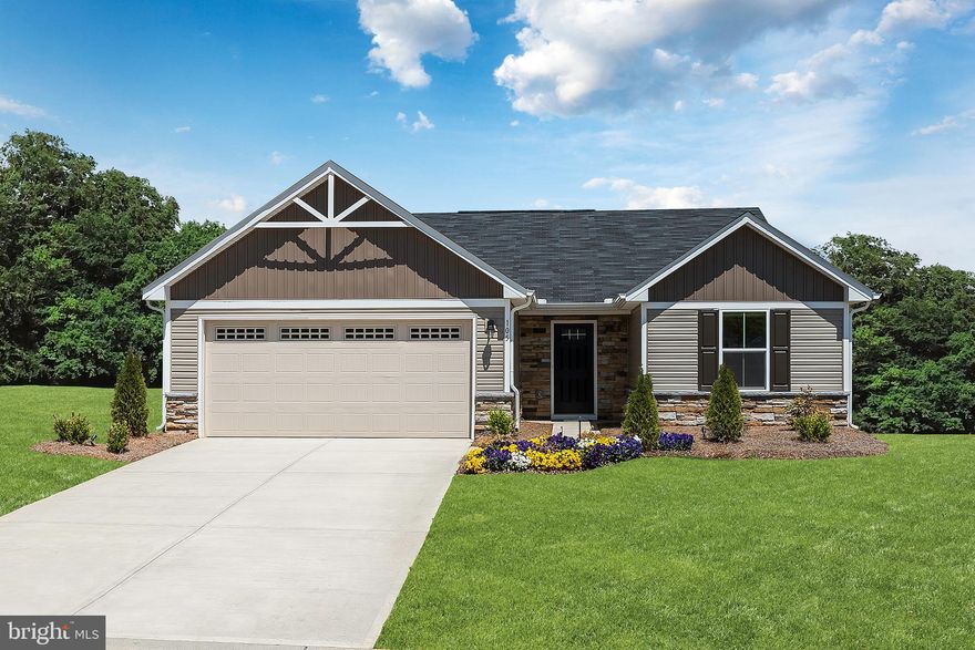 TO-BE-BUILT - Beautiful Bahama Floorplan available at Martinsburg Lakes! Features include: over 1,300 Square Feet on one-level, 3 beds/2 baths, stainless steel appliances, nutmeg cabinets, kitchen island, gas cooktop, and a partial stone front. Contact us today to learn more! 240.457.2153.  Images shown are representative only.