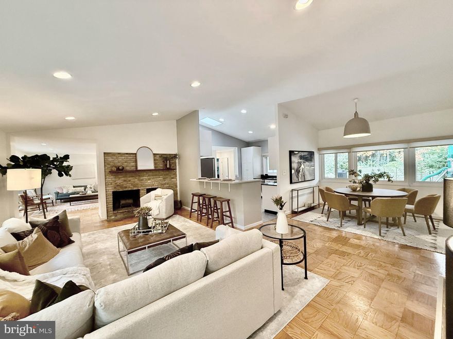 Don't miss this stunning home and best value in Carderock Springs in years for nearly 3800 out of ground renovated square feet nearly all new in 2019-20) ! Wilets/Howes (Mid-Century Modern specialists) designed a two story addition doubling the square footage--adding a family room, sun-filled play/recreation room, laundry room and large mud/storage room on the main level and,  upstairs, a magnificent primary suite addition with luxurious, spa-like primary bath (double sinks, soaking tub and large shower), fabulous fitted closets and a large second bedroom, office/exercise room  or nursery.  Watch the  Congressional Country Club fireworks from your bed or private balcony! The original primary on main level is perfect for visiting guests or multi-generational living. Total of 5 bedrooms gives you great flexibility for offices, guests....Premium level landscaped lot in the quiet heart of the neighborhood easy walk to pool, tennis, pickleball,  trails, summer camp at clubhouse. The quintet of desires fulfilled: family room expansion, primary suite expansion, great lot, quiet part of neighborhood and renovated! On on a beautiful level lot with stunning, professionally  landscaped  and hardscaped garden.  The house boasts a wonderful open "great room" floor plan for the kitchen, dining and living room spaces, all with vaulted ceilings, which adjoin a family room with wet bar and access to the gorgeous rough hewn flagstone patio overlooking the level and landscaped garden with extensive grassy play area.    This home is renovated beautifully with stylish choices in the kitchen and 3.5 bathrooms, all in keeping with the modern design. Walk  prized Carderock Springs Elementary (in the sought-after Pyle/Whitman cluster). All this, in a wonderful community so close to shopping and dining in Cabin John, parks, trails, nature, and Glen Echo Park with its classes and camps. EZ commuting to all the DC area has to offer including the bus on River Rd just a half mile away!