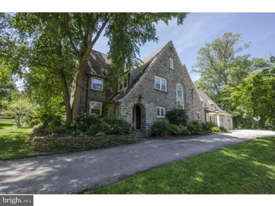 A Gracious stone manor home with authentic details, including five fireplaces, original hardware, millwork and wood floors. This home is completely renovated. The renovation is consistent with the style and quality of the original home. Renovated kitchen with island seating opens to a sun-filled breakfast room and fireside family room. Many main floor rooms open to the outdoors, featuring a covered porch and open slate patio with stone wall. The large level side yard is ideal for play. 2nd floor: Master suite features fireplace, walk-in closets, renovated bath with large shower and soaking tub. Also located on the 2nd floor: three additional bedrooms and two full baths, second floor laundry and teen lounge. 3rd floor: Two additional bedrooms and large hall bath. Property is well located in a picturesque Main Line neighborhood in walking distance to Suburban Square, Wynnewood and Ardmore train stations and Arnold Field and more. This home is truly unique and special in an unmatched neighborhood.  Agent: LM's "walk zone"-student has a 1x choice of high school. Owner is PA real estate licensee