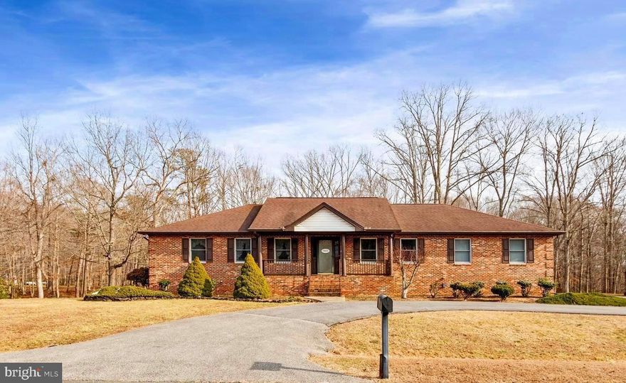 All Brick Rambler in La Plata, situated on 1.43 acres in the Valley View subdivision with No HOA! This home has been well maintained over the years with only one owner. The main level features a living room/family room, eat-in kitchen and laundry room. The primary bedroom has two closets and an attached bathroom with a jetted tub, walk-in shower and dual sink vanity. There are two additional bedrooms and a full bath with tub/shower combo. The walk-out basement is unfinished except for a  finished half bath, leaving a blank slate of an additional1,674 sq ft for you to finish as you please. Aside from the oversized two car attached garage, there is plenty of parking with the circular driveway and extra parking area on the side. The shed has room for your lawn equipment and built in shelving to keep all of  your tools organized. Conveniently located only 1.5 miles to downtown La Plata with restaurants and shopping. Easy access to Rt. 301 and Rt. 210.  Also nearby is Hawthorne Country Club which offers a golf course, tennis court, pickleball court and swimming pool included with an annual membership.