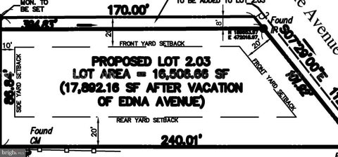 Vacant Land For Sale - 409 Edna<br/> LINWOOD, NJ 08221