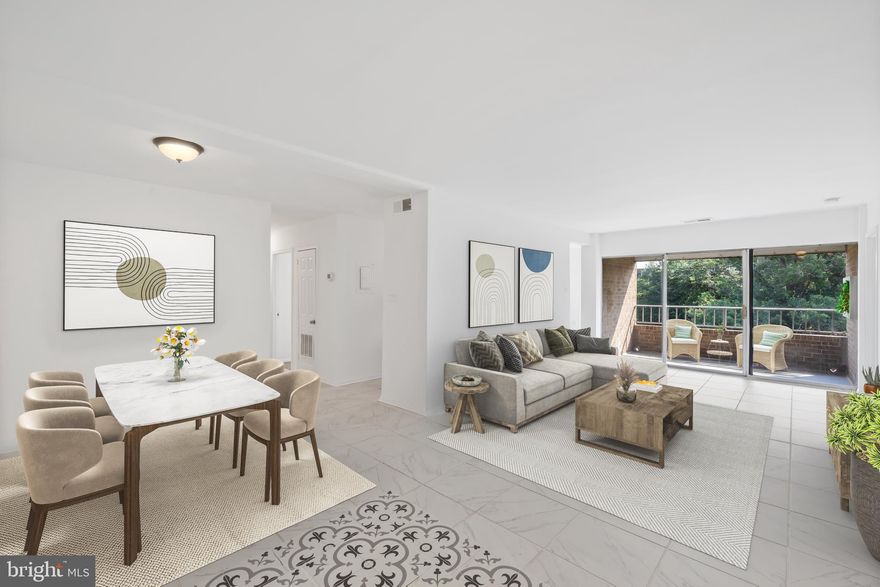 Welcome to this beautifully updated and light-filled 3-bedroom, 2-bath top-floor condo in a secure, garden-style building in Gaithersburg. This spacious home features an open-concept layout with upgraded 18" x 24" ceramic tile flooring, fresh paint, updated lighting, and a large covered balcony with a wall of windows and sliding glass door. The renovated, table-space kitchen includes stainless steel appliances, updated cabinetry, a pantry, and a cozy breakfast nook—perfect for morning coffee or casual meals.

The generously sized primary suite offers a walk-in closet and a fully updated en-suite bath with ceramic tile, a new vanity, and updated fixtures. Additional highlights include in-unit full-size washer and dryer, a Ring doorbell, updated outlets and switches, new paint, and ample closet space for extra storage.  With ALL utilities included and access to community amenities such as a pool, clubhouse,  tot lots and more this condo offers exceptional value and prime commuting location. Conveniently located just moments to Old Town Gaithersburg, shopping, dining, the MARC train, parks, and major commuter routes including I-270, ICC, and I-495.