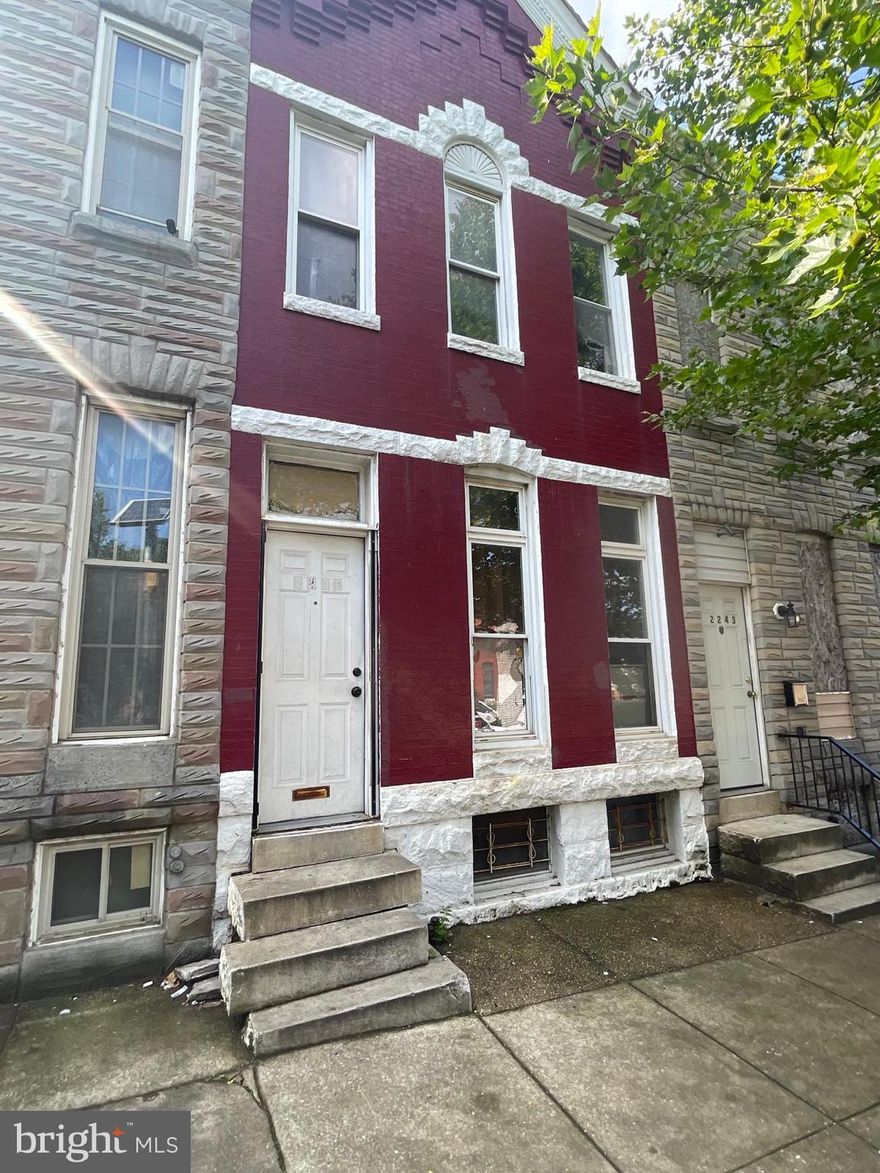 Investor Alert! Don’t miss this opportunity to bring 2241 Wilkens Ave, Baltimore, MD back to life. This 3-bedroom, 1-bath rowhome is the perfect project for a flip or a valuable addition to your rental portfolio. The property needs work and is being sold strictly as-is, offering a blank canvas for your next investment venture.

Located in the Carrollton Ridge neighborhood, this home offers solid potential for those ready to renovate. Whether you're a seasoned investor or just getting started, this is your chance to build equity and maximize return. Bring your contractor and vision—opportunities like this don’t last long!