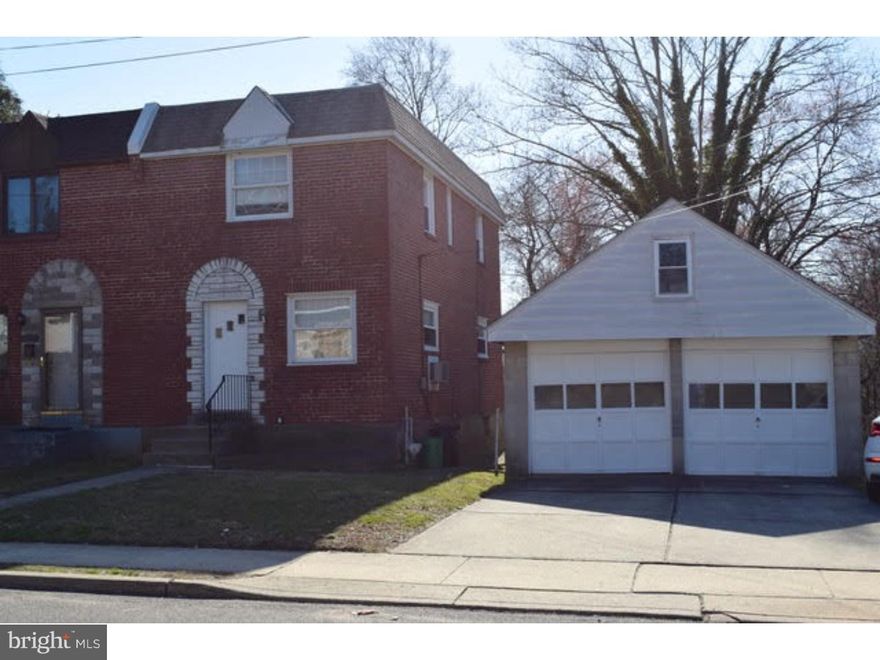 Freshly painted Twin with 2 car Garage includes storage above Garage, 3 additional parking spaces. 3 Bedrooms, 1 Bath. Entire house was repainted, so you can add your colors. Roof re-coated, warranty till 2025. Electric is recently upgraded to 100 amp service. New smoke detectors-carbon monoxide. Pleanty of rear yard space, property is Sunny and Bright! Property ends at the fence line. Original hardwoods are in good shape, just a little TLC. Kitchen needs updating.