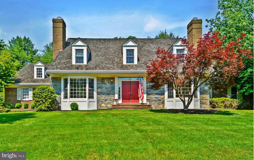 Elegant colonial on two lush acres w/ heated pool offers fantastic floor-plan perfect for family living and grand entertaining. Gorgeous main level master suite with spacious updated bathroom, private loft, twin WIC's & fireplace. Details include: 25kw generator, elevator, 45x12' deck, gazebo, 3 bay garage, 4 fpl's, space for gym & theatre. Click Tour for floor-plan.