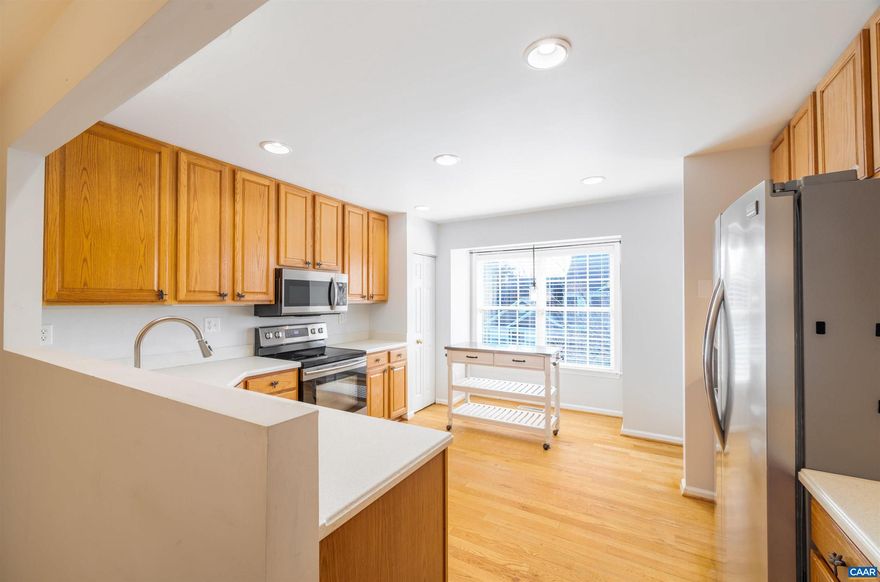 Park your car in the ATTACHED 1-CAR GARAGE and enter into the light-filled foyer to experience this BEAUTIFULLY RENOVATED 3-BED, 3.5-BATH, 2,057-FIN SQ FT TOWNHOME, featuring a FIRST FLOOR BED/BATH SUITE and TWO ADDITIONAL BED/BATH SUITES on the top floor! Grill out on the SUNNY BACK DECK and relax in the living room next to the WOOD-BURNING FIREPLACE! Prepare meals in the OPEN CONCEPT EAT-IN KITCHEN featuring unobstructed views to the dining and living room, ample solid surface countertop space and cabinet storage, and stainless steel appliances! Take your dog for a walk within PEN PARK's extensive trail system, CONVENIENTLY ACCESSIBLE from right across the street! Enjoy thoughtful improvements, such as an UPGRADED HVAC SYSTEM WITH WHOLE HOUSE FILTER, dual thermostats, and a FRESHLY PAINTED exterior! Located within the centrally-located RIVER RUN neighborhood which boasts convenient neighborhood amenities and perks (such as POOL, LAWN AND EXTERIOR MAINTENANCE, and more!) and is just minutes from the Rivanna River, Pen Park, the Butterfly Greenway, the Downtown Mall, and UVA/the hospital! Open House SUNDAY 02/04 1-3PM!,Solid Surface Counter,Wood Cabinets,Bus on City Route,Fireplace in Living Room