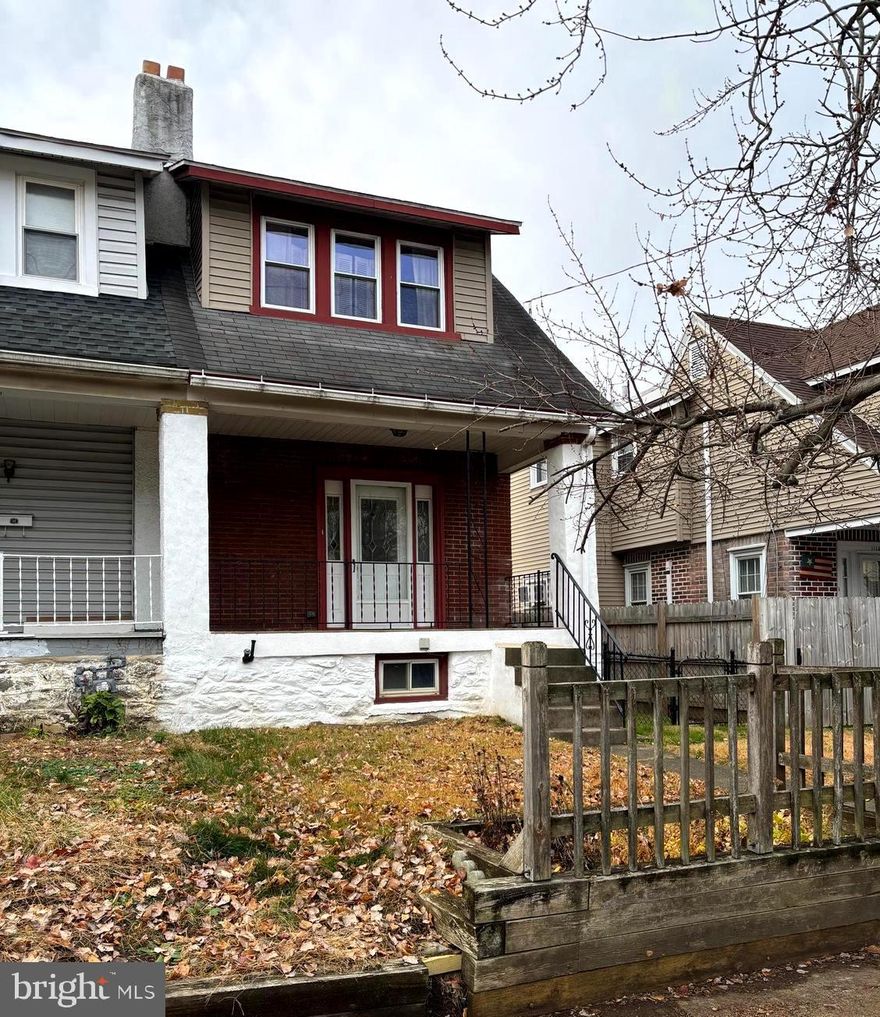 Welcome to 1114 Roosevelt Dr,  located a half block from Hillcrest Elementary and within walking distance to Quarry Shopping Center, public transportation and neighborhood stores. Relax on the front porch. Sketched glass door invites you into the living room with  a built in cabinet/coat closet, hardwood floors and a ceiling fan. Wood floors continue through to the dining room where you will find more built ins , a ceiling fan and built in wall air conditioner. Off to the side is an eat in kitchen, electric cooking, refrigerator and new steel door leading to the outside.
Upstairs you will find the  main bedroom with overhead built ins , large closet and a ceiling fan. two addition bedrooms (one with a ceiling fan and ample closet), and a ceramic title bath, Smoke detectors are installed in all bedrooms and the hallways as required by the township.
The lower level is partially finished with a powder room, laundry area and storage space complete the interior of this home. 
Buyer will be  responsible for inspections and repairs including sewer lateral as required by Upper Darby Township,.