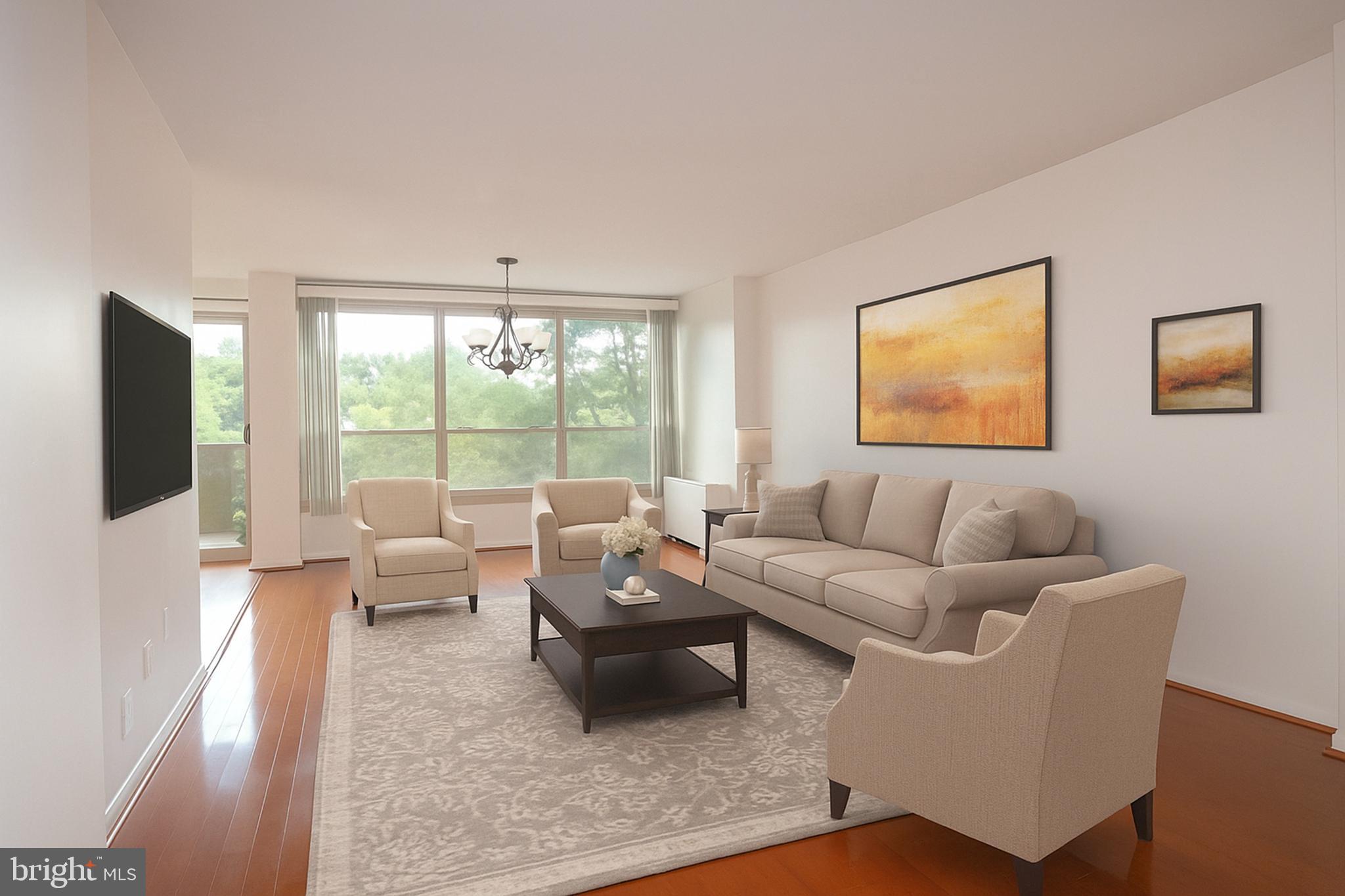 Beautiful bright and cheerful 2 bedrooms, 2 baths unit in the West building of the Green Hill Condominium at close proximity to the elevator, offering an open floor plan and many upgrades updated Kitchen, updated 2nd bathe, totally redone primary bath, all engineered or laminate wood floors). The Green Hill Condominium is well known for all its amenities: 24/7 doorman, staffed security at the gate, social rooms, children's playground, basketball and tennis courts, and on-site management. The services are included in the rental fee and so are all utilities, sewer, trash, snow plowing and maintenance of all the common areas and the grounds. The fitness center/indoor pool and the outdoor pool are available for an extra fee. Cable, internet, and phone services are tenant’s responsibility. The small foyer opens to the large Living Room and the Dining Room with a sliding door to a balcony with a beautiful view of the surrounding grounds and the pool area. The Dining room opens to the updated kitchen and the Second bedroom. The floor plan of the unit is very practical and private, having each one of the bedrooms located on the opposite sides of the unit. The generous Primary Bedroom has an en-suite bath and 3 closets; the large second Bedroom has a door to a fabulous walk-in closet and had French doors to the dining area and its built-in makes it perfect also for an office/den/TV room. The second Bath, the hall bath, is just next to the second bedroom for real convenience. One of the two large closets in the hallway hosts a washer and a dryer. This unit is the perfect place for the renter looking for easy and secure living, surrounded by the comfort of many amenities, conveniently located with easy access by car or train to Center City, and in Lower Merion Township, a place well known for its excellent school district, shopping and restaurants.