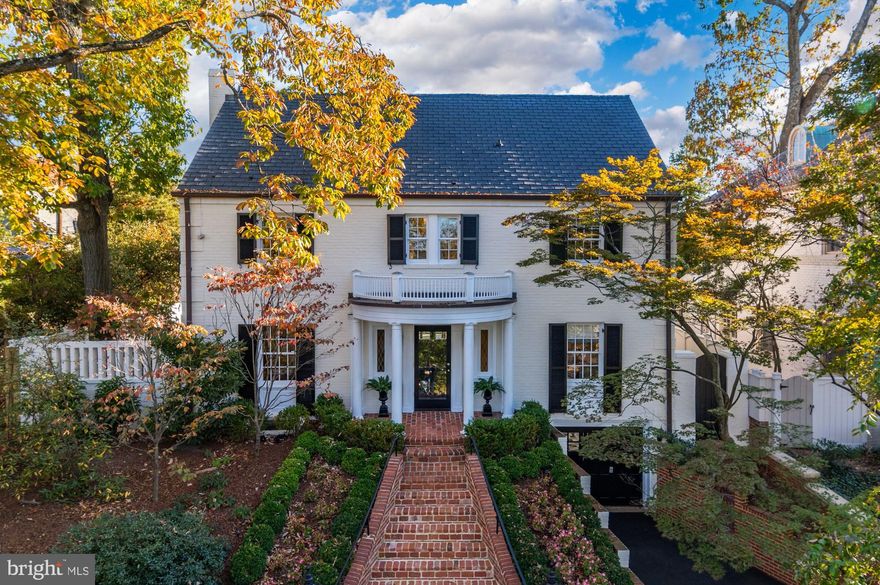 Ideally situated in the coveted Kent neighborhood, this stunning brick colonial is set back and elevated from the street, showcasing the perfect blend of classic traditional elements and a spacious floor plan for modern living. The home is positioned on a private lot with a circular driveway and a front-loading garage, providing additional parking on Chain Bridge Road at the rear entrance. Spanning nearly 4,500 square feet of welcoming interior space, this residence boasts 5 bedrooms, 2 home offices, and 4.5 bathrooms. The large main level, designed for entertaining, features sun-drenched rooms, a grand foyer, hardwood floors, and exquisite details throughout. Meticulously maintained and lovingly updated, this home offers numerous upgrades, including a two-zone HVAC system, a partially new roof in 2023, a new rear fence, and beautiful landscaping. Residents in this highly sought-after neighborhood are just steps away from Battery Kemble Park and nearby shopping and amenities in Spring Valley, Wesley Heights, and the Palisades. Additionally, the home is conveniently situated near notable cultural landmarks across the Capital region, major commuter routes, and Sibley Hospital.