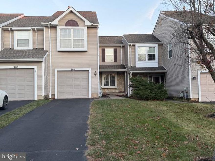 Beautiful townhome living in desirable Newtown Grant with a covered front porch. A bright and updated kitchen, opens to dining room, with granite countertops, back splash, tile floor, recessed lights, windows and a pantry. Formal dining room has French doors lead to a fenced backyard with composite deck. Hardwood floor on the main level and luxury vinyl plank flooring through out the 2nd floor and stairway. The 2nd floor primary suite features a large walk-in closet, a ceiling fan and an updated full bath with newer vanity, shower stall, toilet and tile floor. Plus 2 ample-sized bedrooms and an updated hall bath. Attached one car garage with garage door opener. Community pool, club house and tennis court.  No pets.  No smoking.  Ready to move in.  Landlord pays association fee. Require minimum of 2 year lease, first and last month rent, as well as security deposit.  Truly a lovely home.