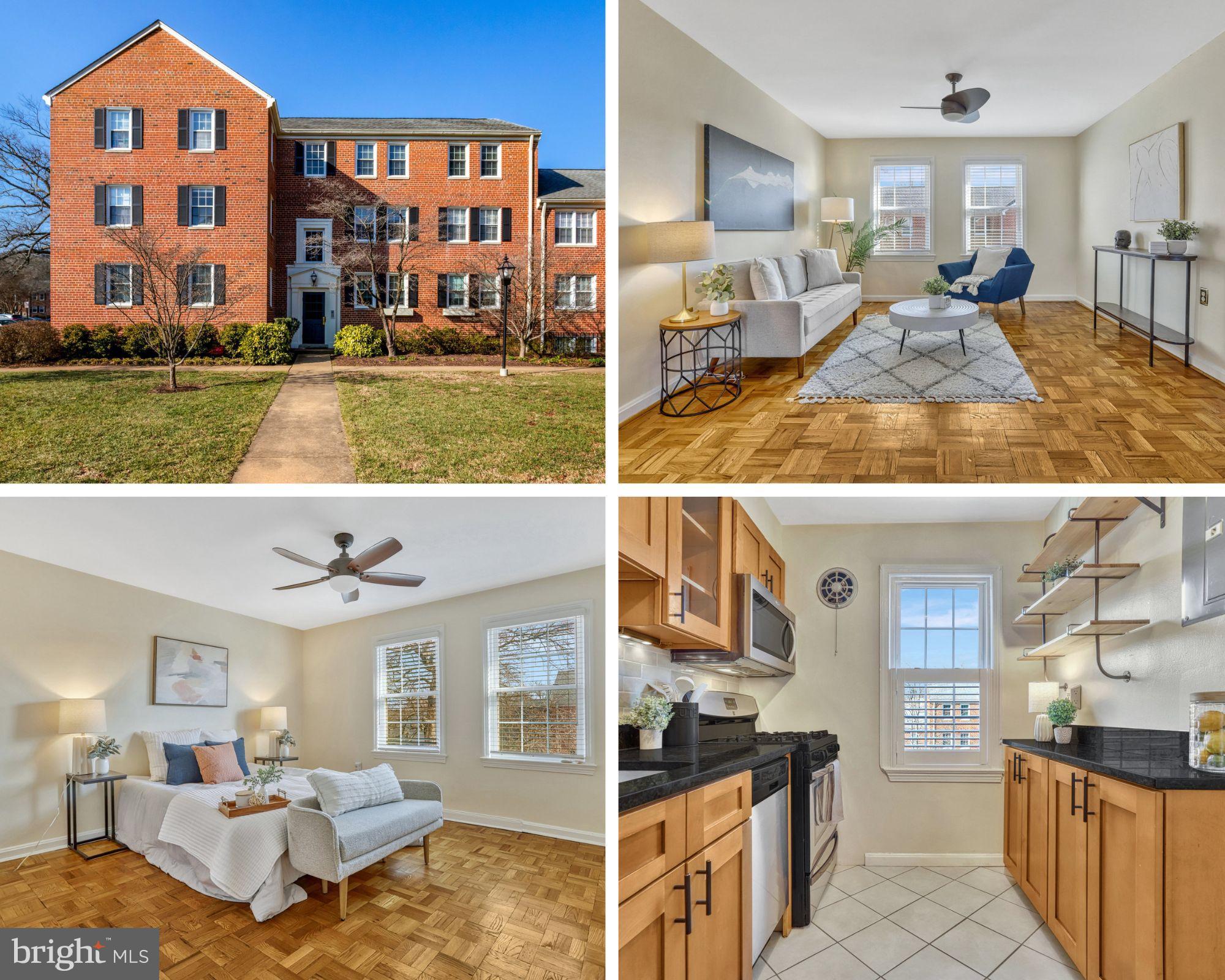 Welcome home to Belle View! This two-bedroom condo has been meticulously maintained and improved by the seller. The property boasts an upgraded, 2 year old HVAC system - far superior to the ceiling-mounted units that come standard in Belle View condominiums. The seller cared for this property and addressed unseen details like eliminated floor squeaks, replaced two windows that had bad seals, and had painters skim-coat the walls and ceilings to ensure they are smooth and perfect! The property also includes other gorgeous modern updates, abundant amenities, and a convenient all-in-one location! Step inside and you’ll discover an open floor plan, with large windows filling the space with natural light, and beautiful wood parquet floors flowing seamlessly from the spacious living room into the elegant dining room. The handsome kitchen has been updated with rich Shaker-style cabinets, stainless steel appliances, sleek granite countertops, and a classic subway tile backsplash. Both the expansive primary bedroom and second bedroom include ceiling fans and share access to the stunning updated full bathroom.
Located just south of Old Town Alexandria, Belle View Condominium is community-focused with amenities that include on-site laundry, bike storage and storage units, an outdoor pool, tennis courts, and a playground, as well as an array of neighborhood events and activities throughout the year. With the Belle View Shopping Center next door, you’ll be just minutes to Safeway, Giant, Target, Walmart, Kingstowne Towne Center, Springfield Town Center, National Harbor, Mount Vernon District Park, Fort Hunt, Charles Houston Recreation Center, Fort Myer, and the Pentagon. Quick access to the Huntington Metro Station, Route 1, GW Parkway, I-495, and Telegraph Road make commuting and getting around town easy. Schedule a private tour today and move in just in time for Spring!